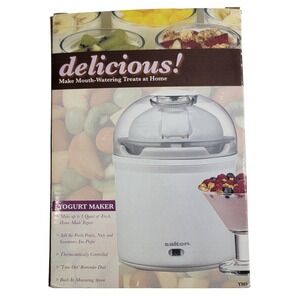 Salton YM9 Electric Yogurt Maker 1 Quart White with Box and Manual tested works